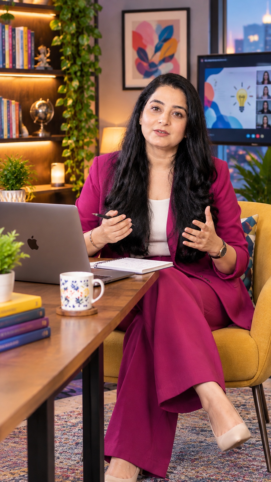 Dr. Mansi Sehdev speaking to camera in her studio